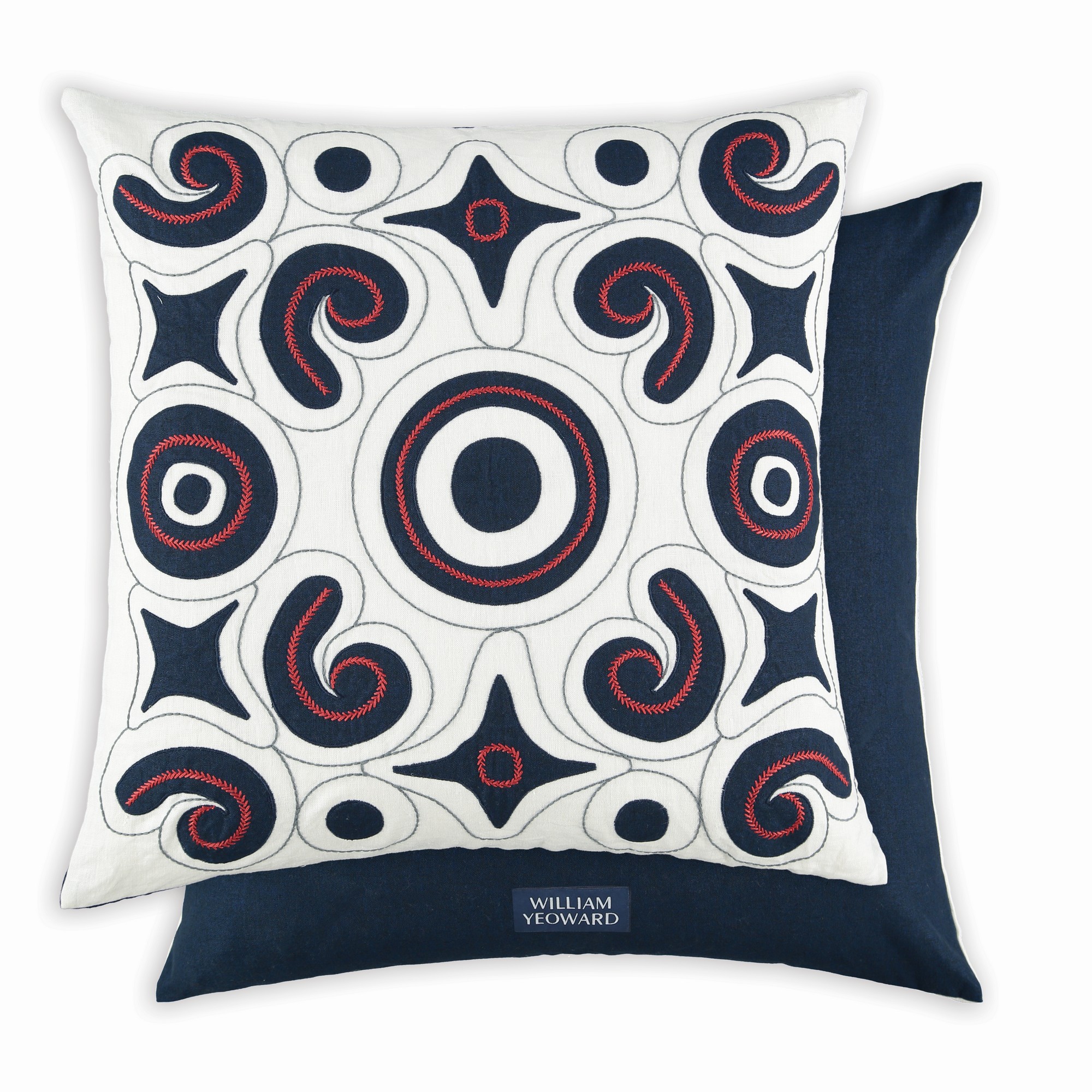 Manami Embroidered Cushion By William Yeoward In Indigo Blue